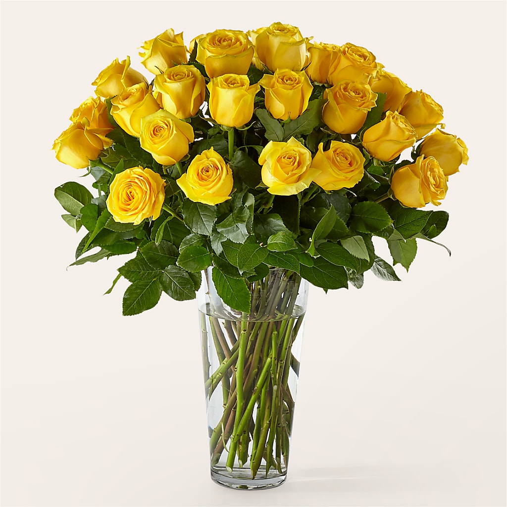 Long Stem Yellow Rose Bouquet – Park Merced Florist, Corona CA