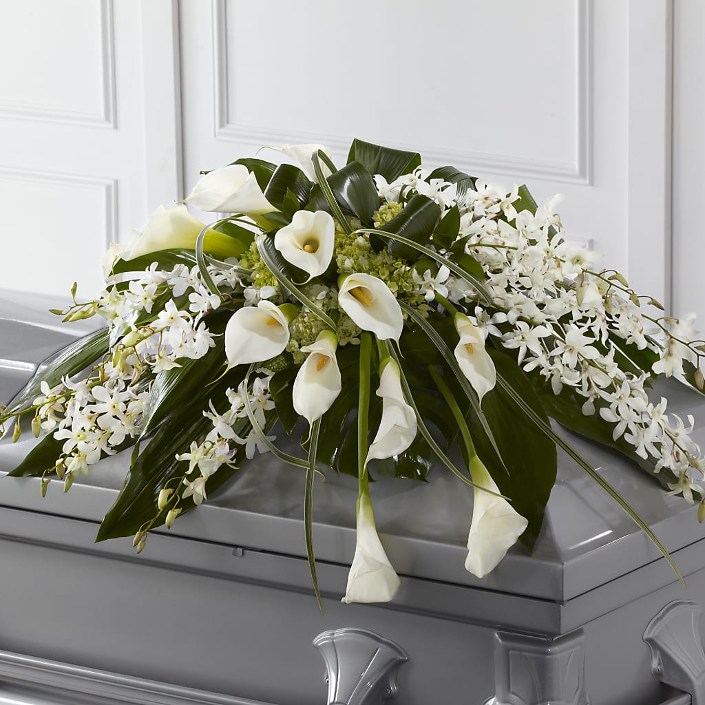 Angel Wings Casket Spray – Park Merced Florist, Corona CA