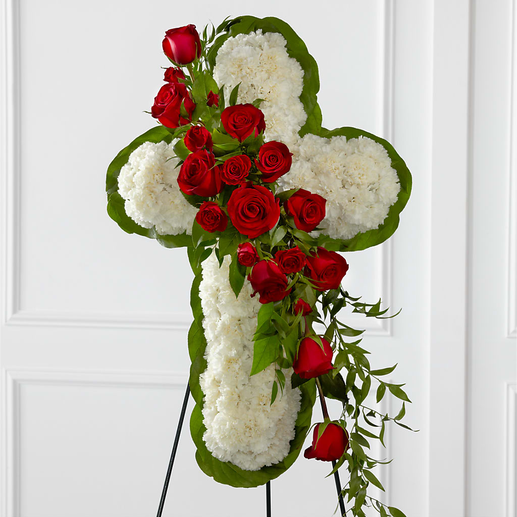 Floral Cross Easel – Park Merced Florist, Corona CA