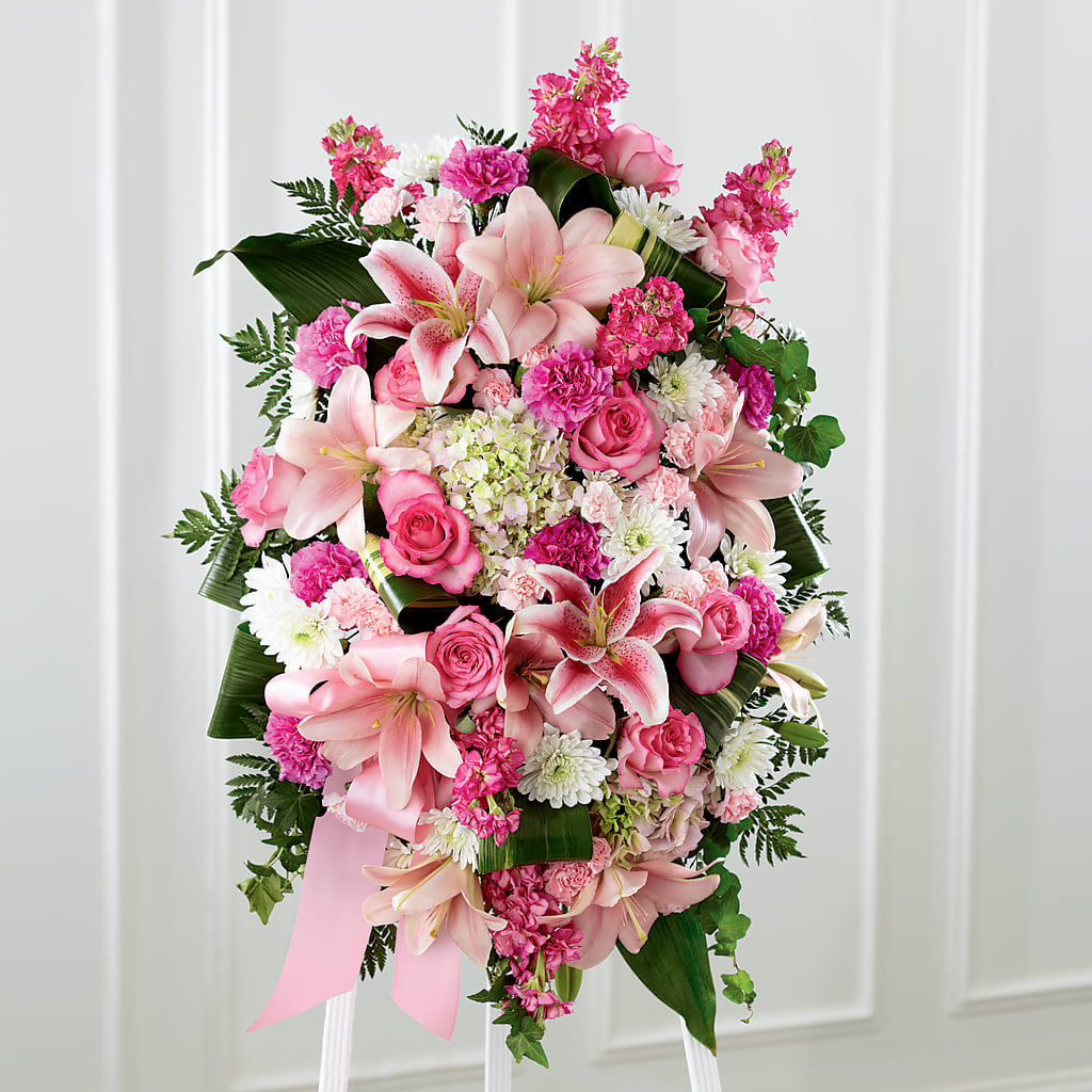 Comforting Standing Spray – Park Merced Florist, Corona CA