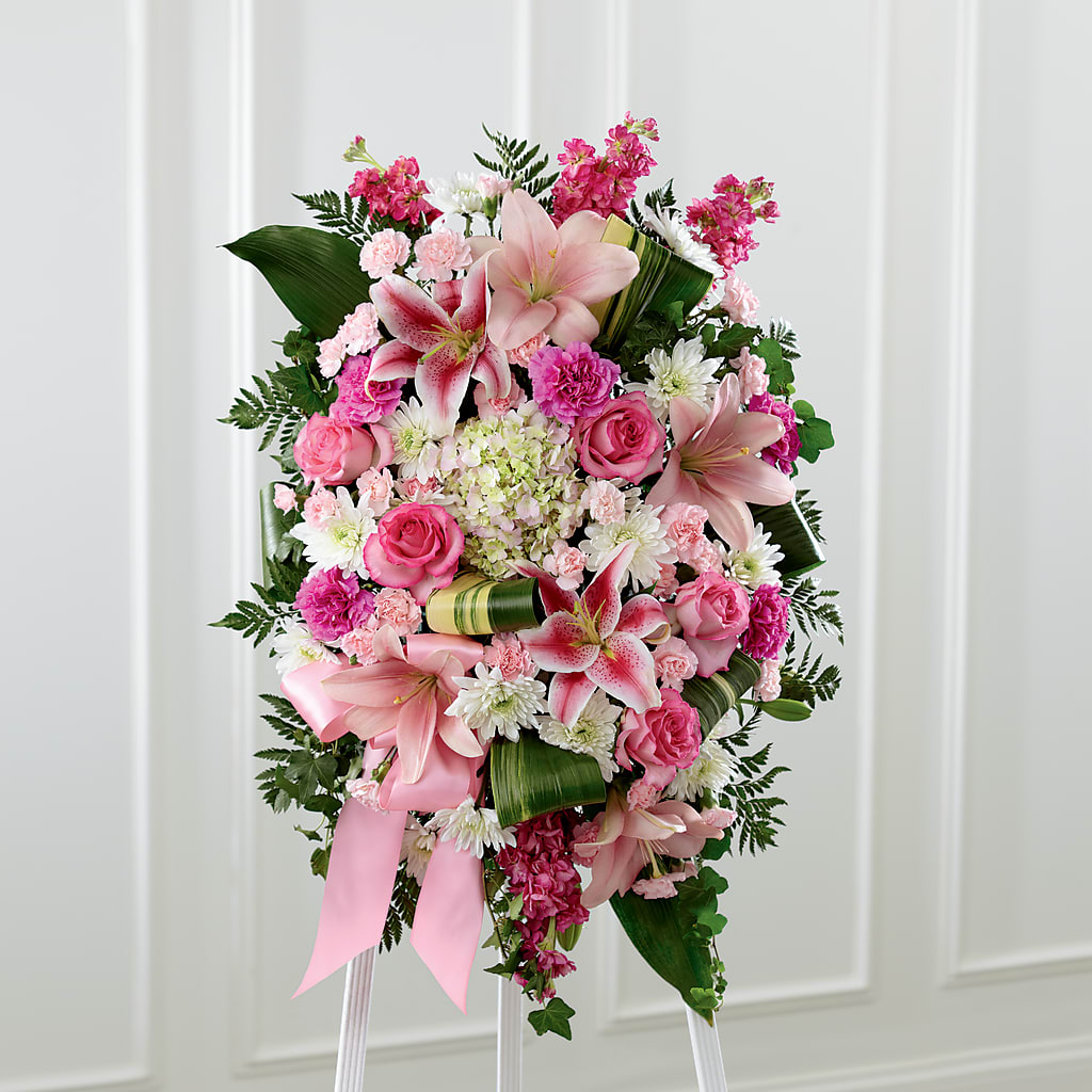 Comforting Standing Spray – Park Merced Florist, Corona CA