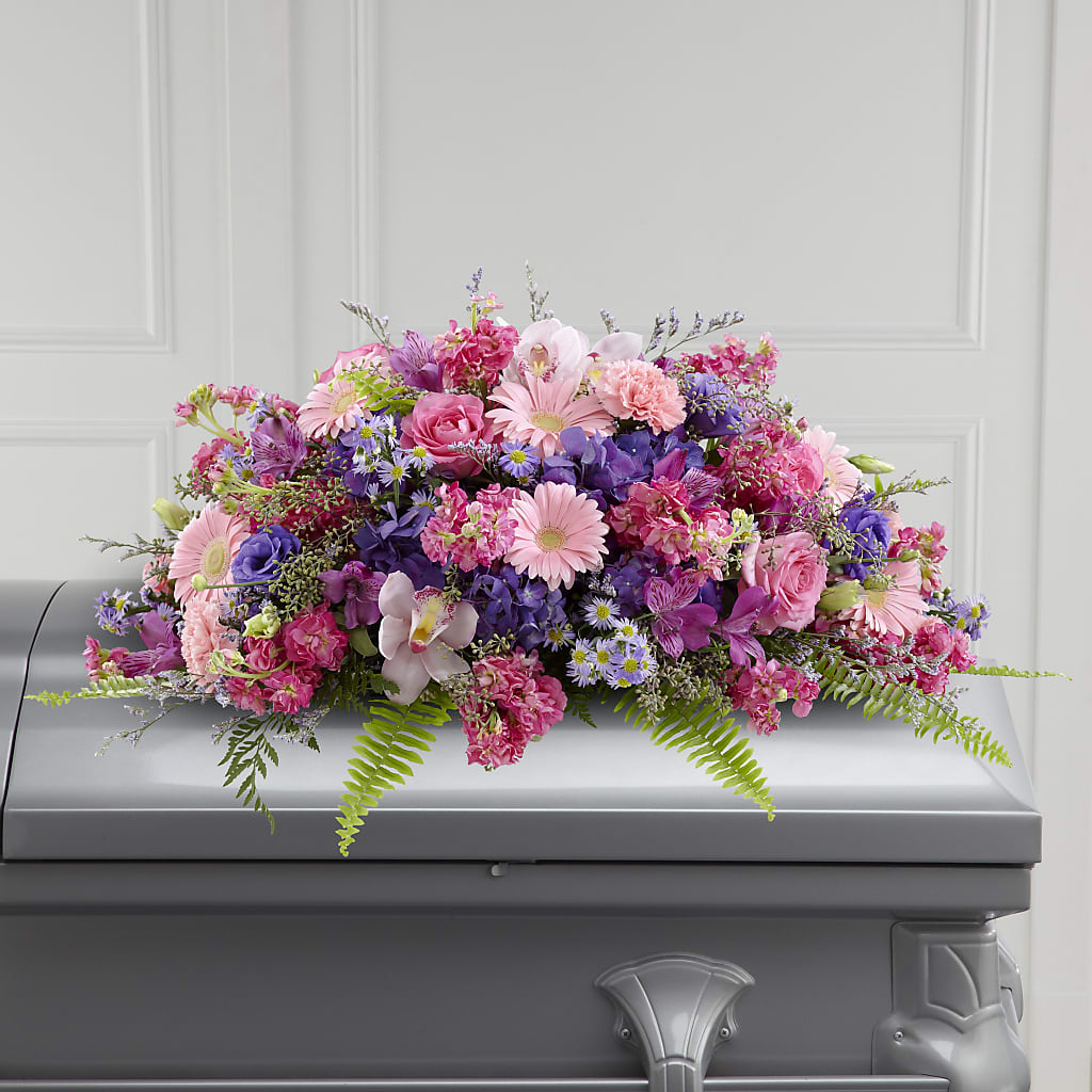 Glorious Garden Casket Spray – Park Merced Florist, Corona CA