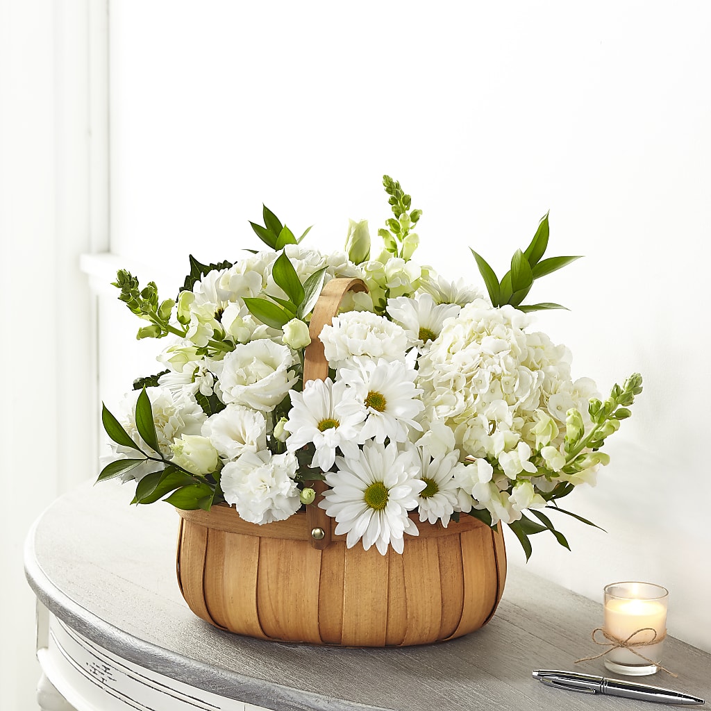Pure Ivory Basket – Park Merced Florist, Corona CA