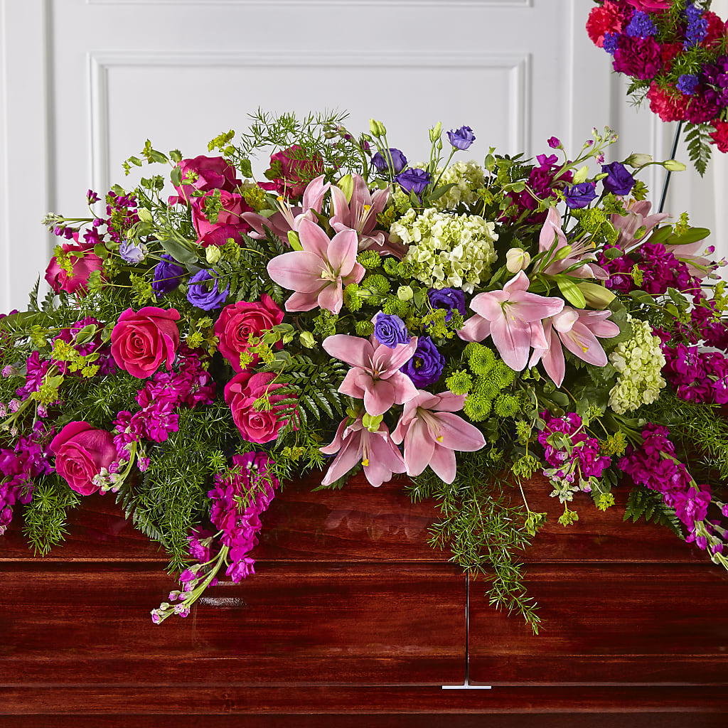Radiant Tribute Casket Spray – Park Merced Florist, Corona CA