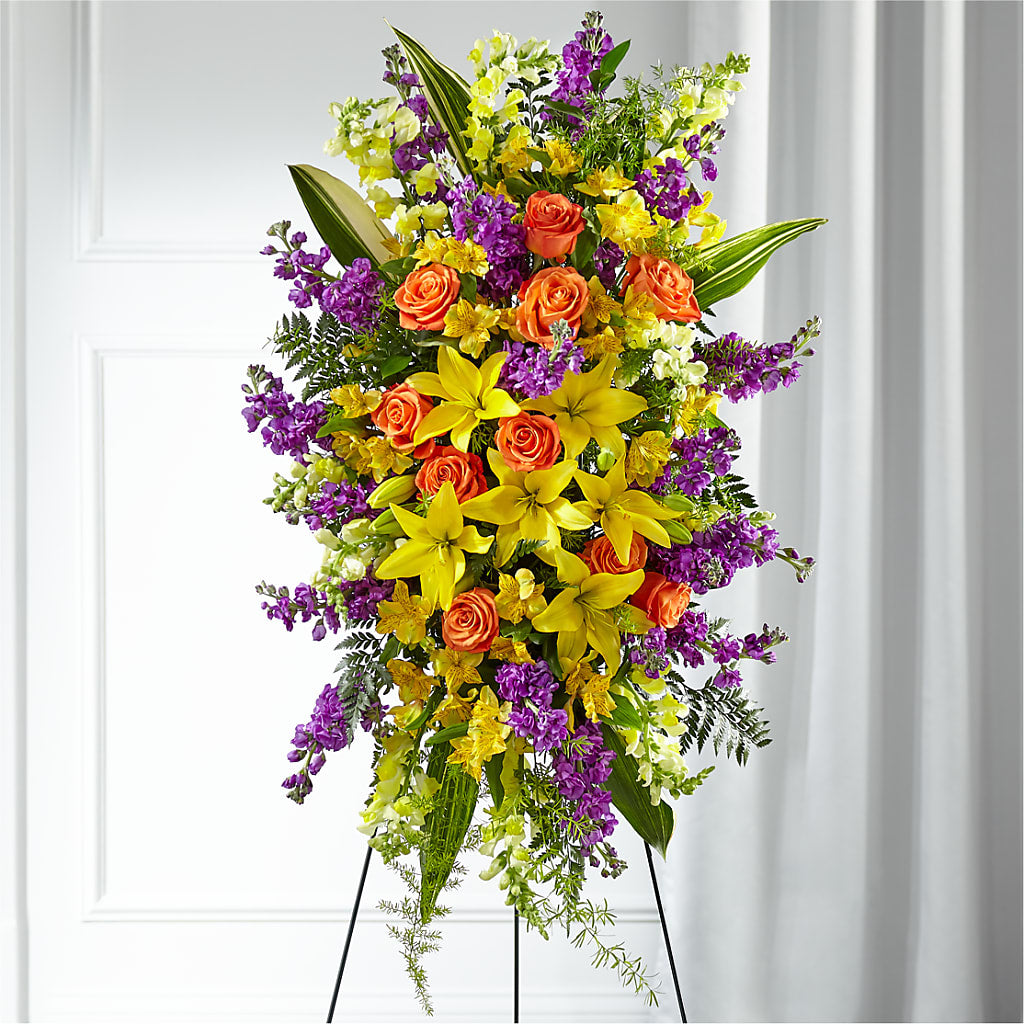 Thoughtful Prayers Standing Spray – Park Merced Florist, Corona CA