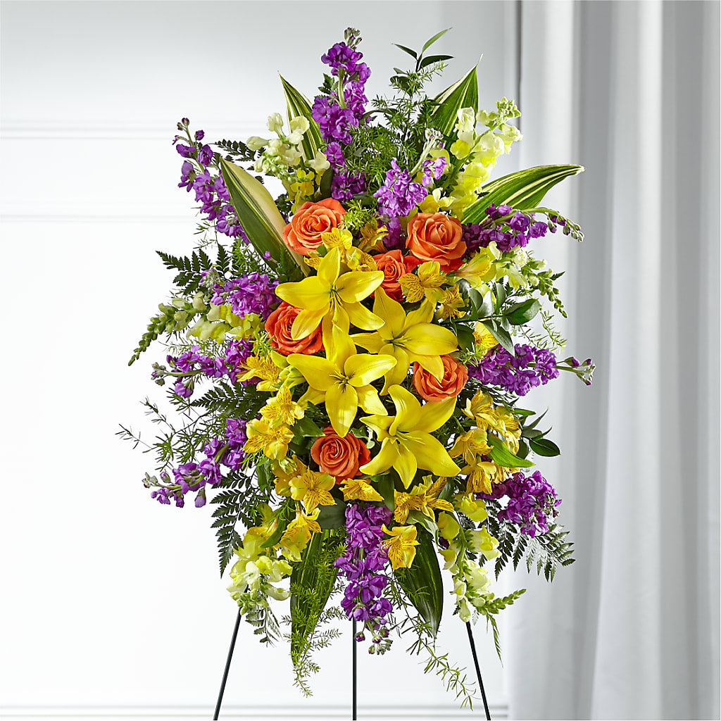 Thoughtful Prayers Standing Spray – Park Merced Florist, Corona CA