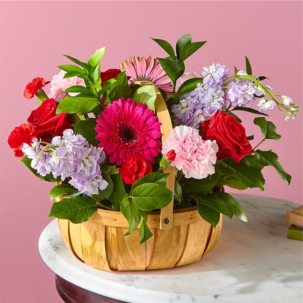 Pink Picnic Basket – Park Merced Florist, Corona CA