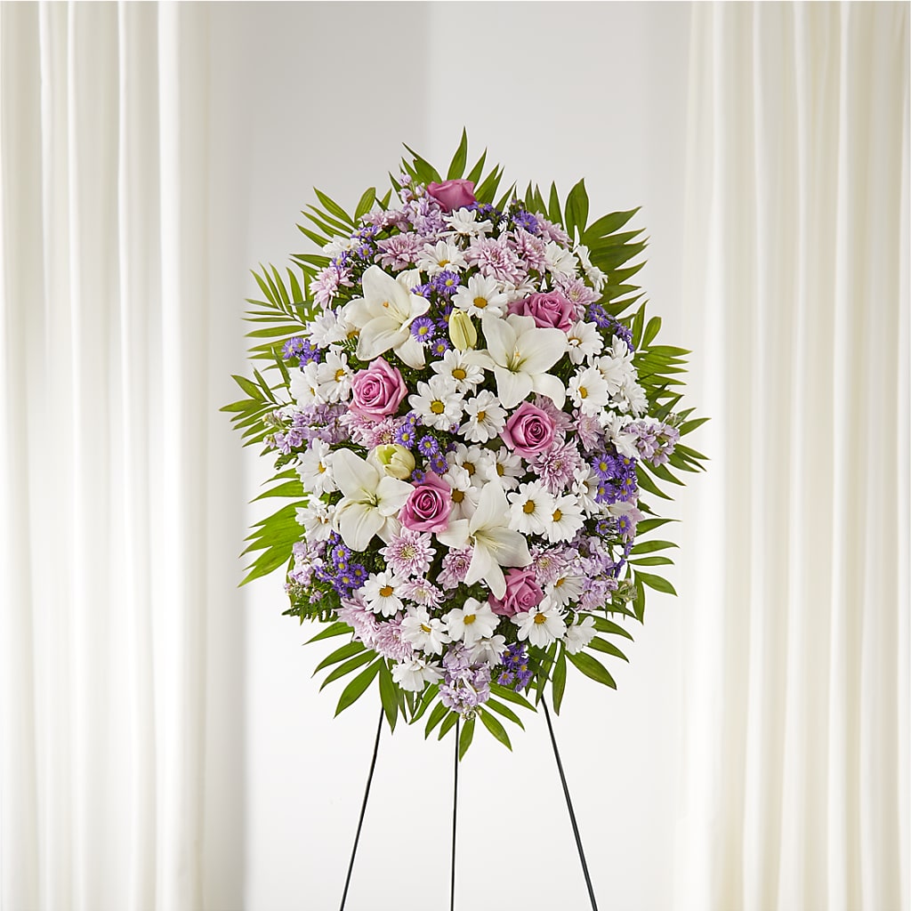 Surrounded by Love Standing Spray – Park Merced Florist, Corona CA