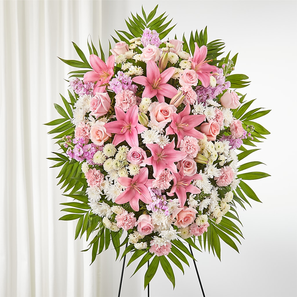 Offering Solace Standing Spray – Park Merced Florist, Corona CA