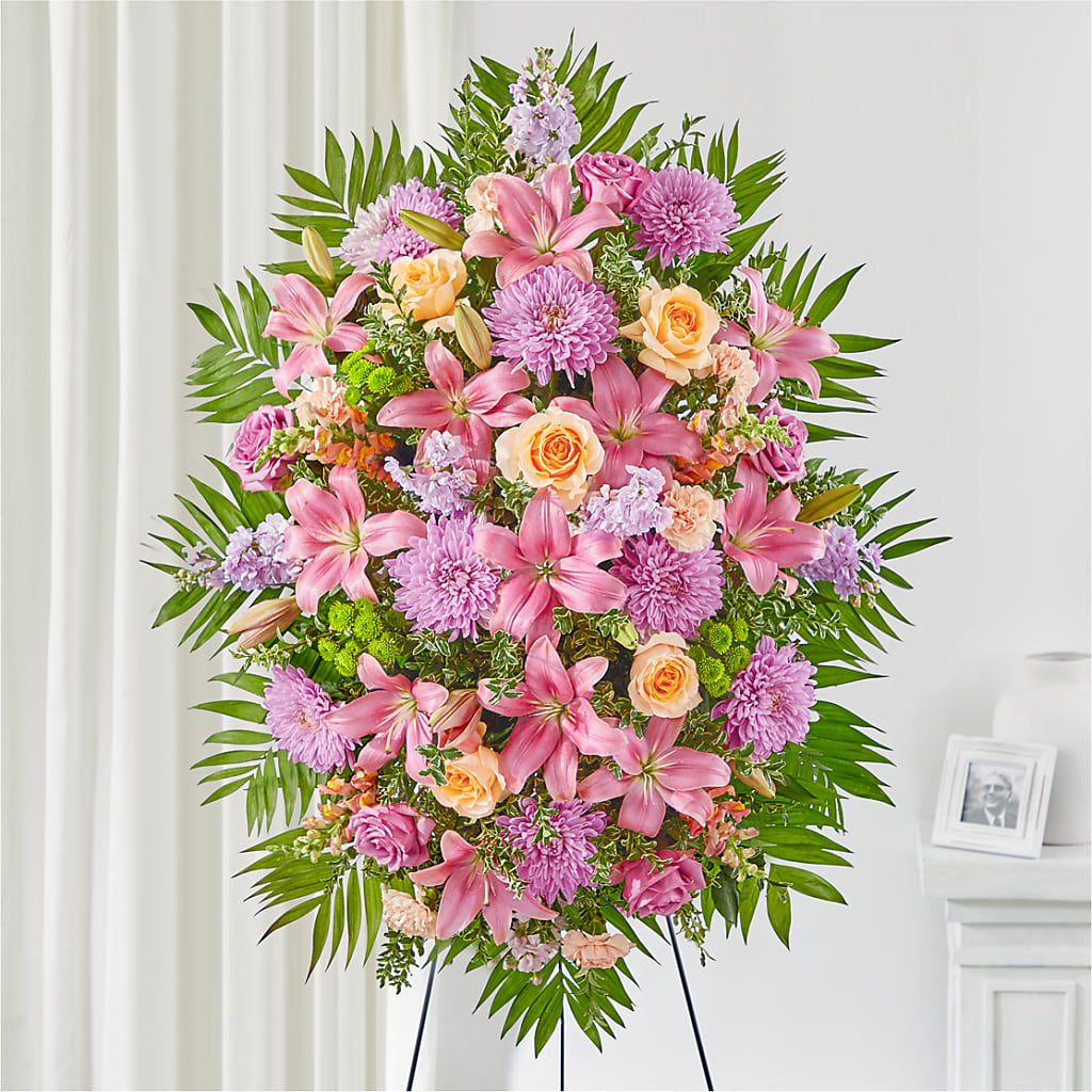 Love & Light Standing Spray – Park Merced Florist, Corona CA