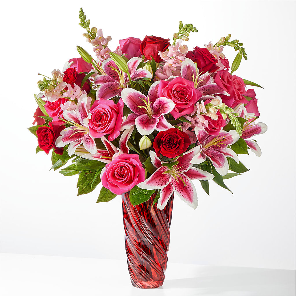 Always You Bouquet with Luxe Swirl Vase – Park Merced Florist, Corona CA