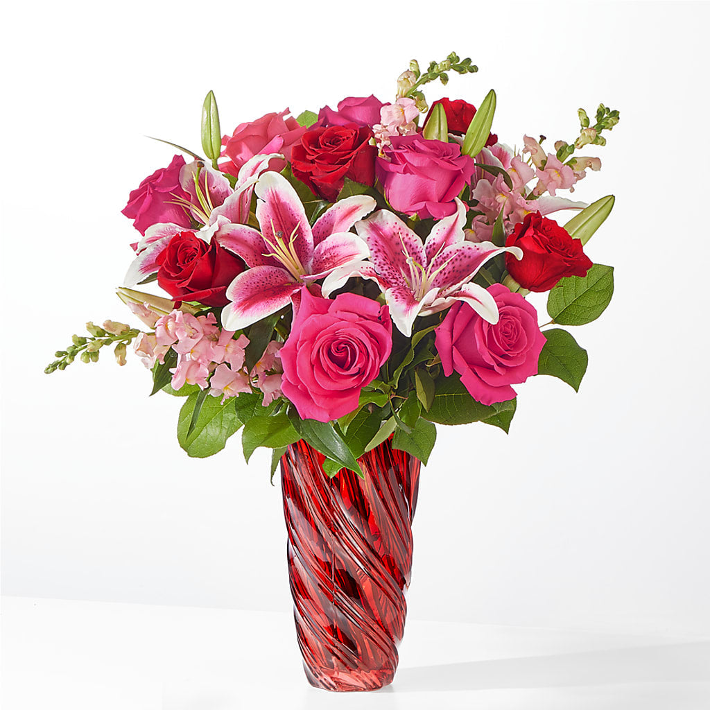 Always You Bouquet with Luxe Swirl Vase – Park Merced Florist, Corona CA