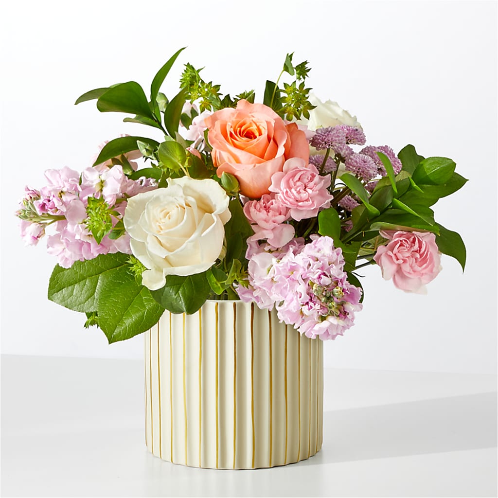 French Market Bouquet with Ivory Vase – Park Merced Florist, Corona CA