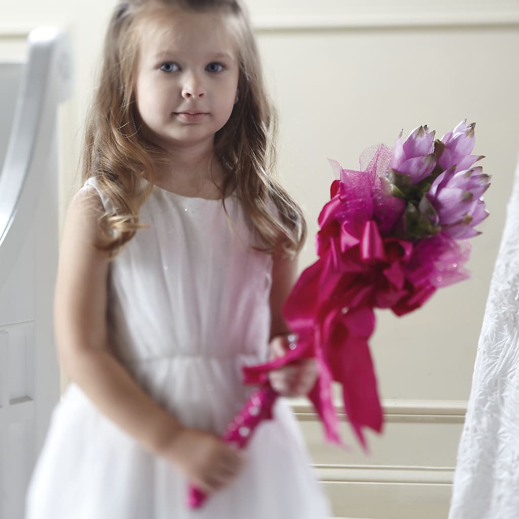 Sparkle Pink Flower Girl Bouquet – Park Merced Florist, Corona CA