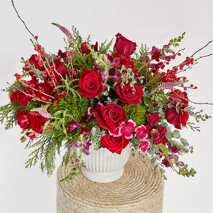 Big Red Bow Bouquet –  Park Merced Florist, Corona CA