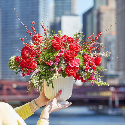 Big Red Bow Bouquet –  Park Merced Florist, Corona CA