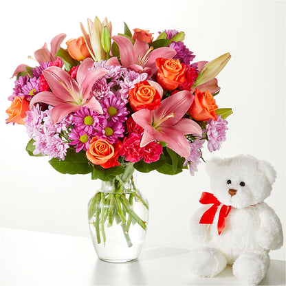 One and Only Bouquet and Bear Bundle –  Park Merced Florist, Corona CA