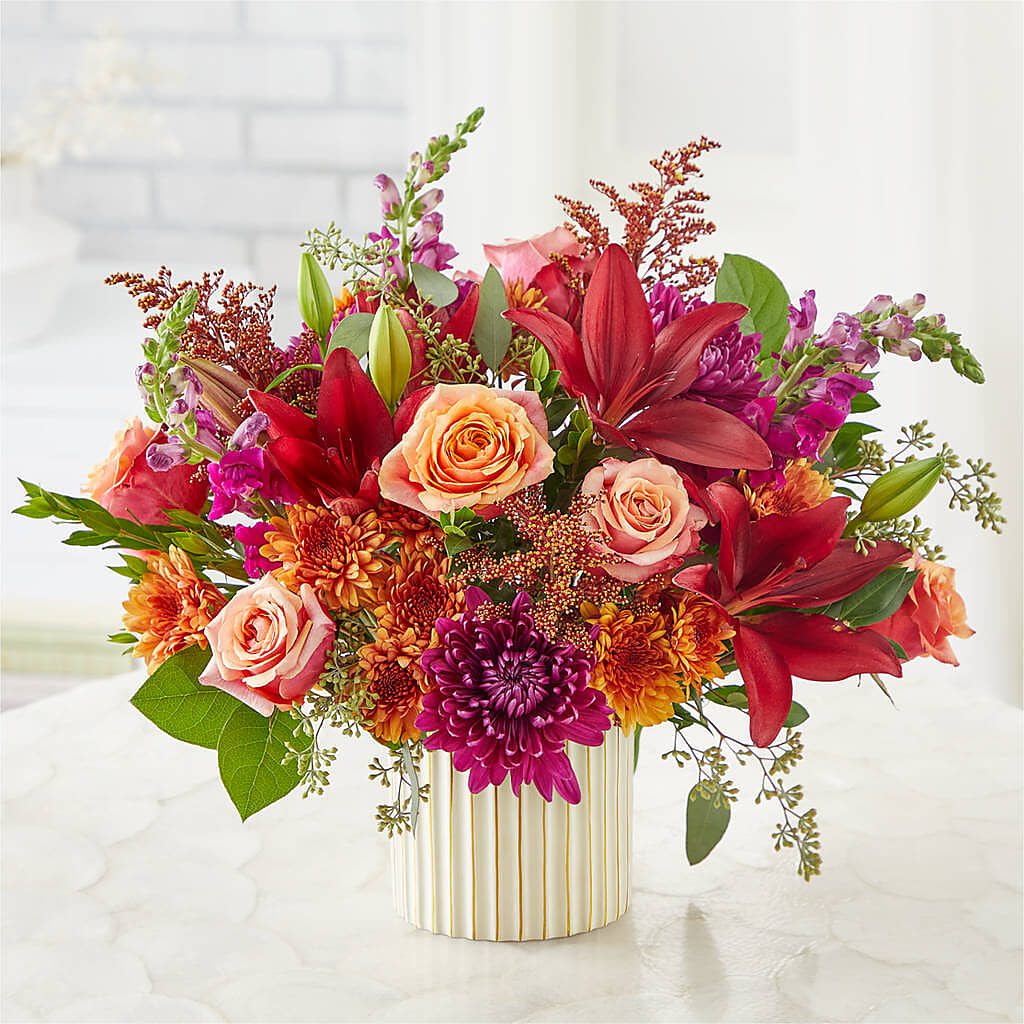 Burgundy Landscape Bouquet –  Park Merced Florist, Corona CA