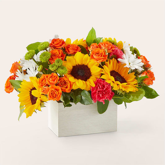 Sun-drenched Blooms Box Bouquet –  Park Merced Florist, Corona CA