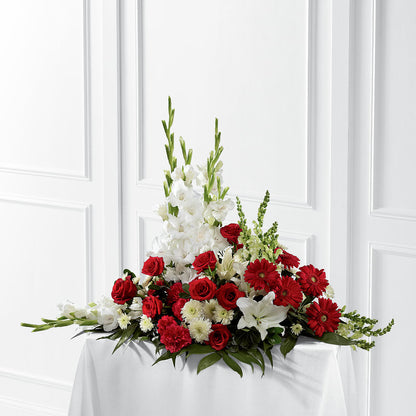 Crimson & White Arrangement –  Park Merced Florist, Corona CA