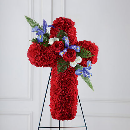 Faithful Hero Floral Cross –  Park Merced Florist, Corona CA