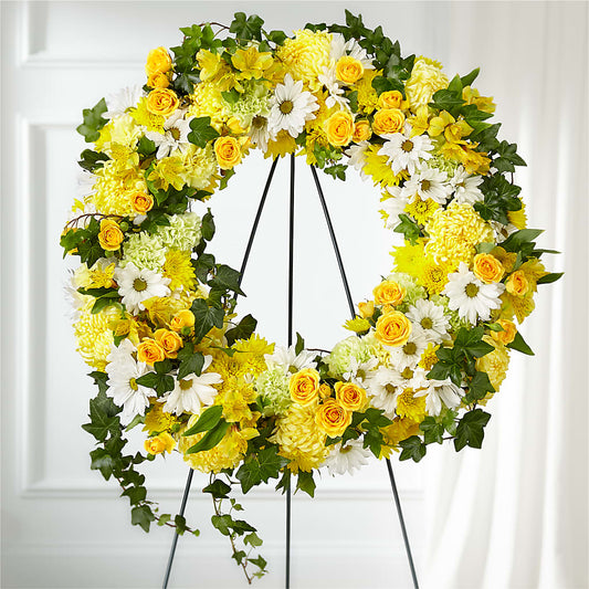Golden Remembrance Wreath –  Park Merced Florist, Corona CA