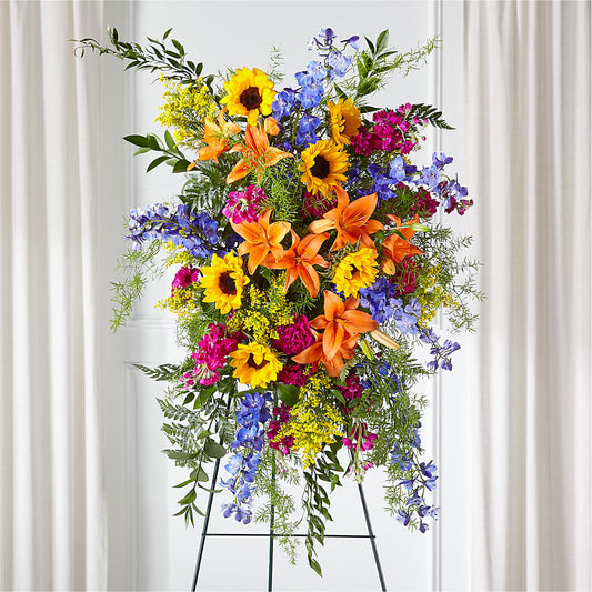 Sunlit Memories Standing Spray (Standard) –  Park Merced Florist, Corona CA