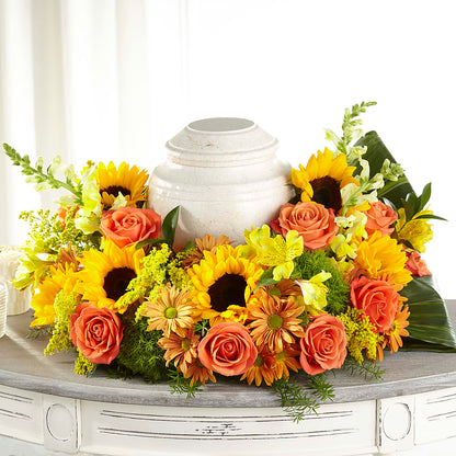 Faithful Sunflower Cremation Adornment –  Park Merced Florist, Corona CA