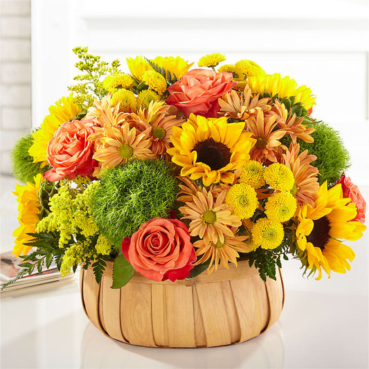 Harvest Sunflower Basket –  Park Merced Florist, Corona CA