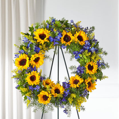 Bright Rays Wreath –  Park Merced Florist, Corona CA