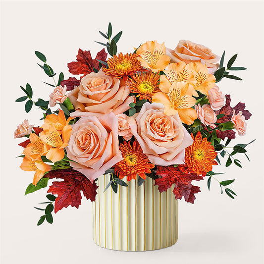 Spiced Latte Bouquet with Ivory Vase –  Park Merced Florist, Corona CA