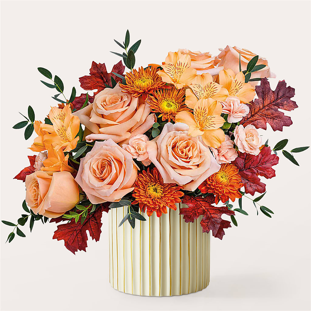 Spiced Latte Bouquet with Ivory Vase –  Park Merced Florist, Corona CA