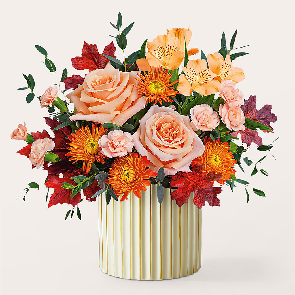 Spiced Latte Bouquet with Ivory Vase –  Park Merced Florist, Corona CA