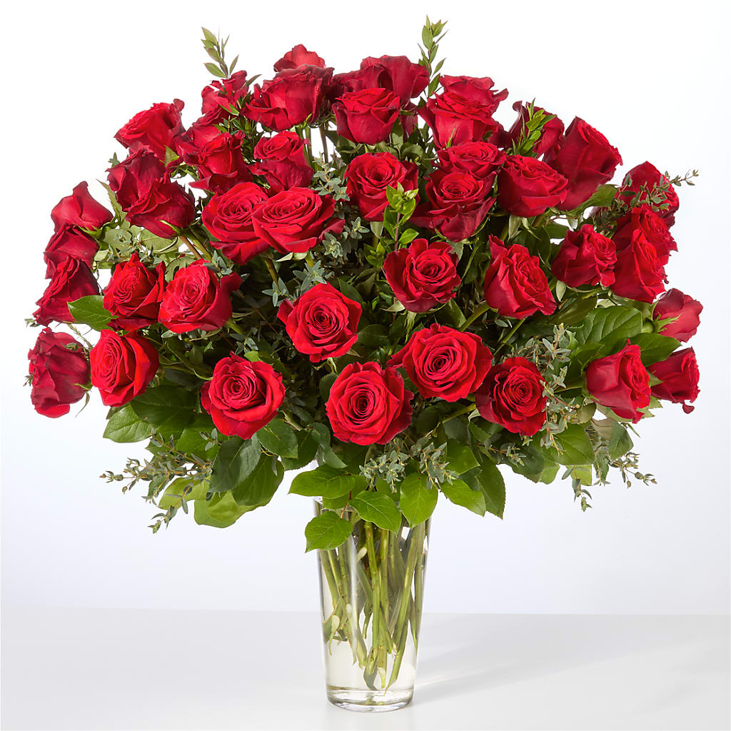 Forever Yours Fifty Stem Red Rose Bouquet –  Park Merced Florist, Corona CA