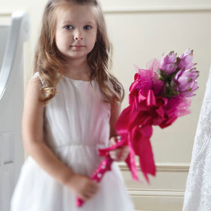 Sparkle Pink Flower Girl Bouquet –  Park Merced Florist, Corona CA