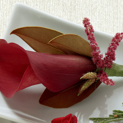 Red Calla Boutonniere –  Park Merced Florist, Corona CA